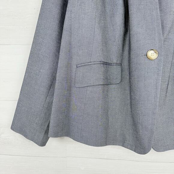 Talbots Womens Blazer Plus Size 22W Gray Cotton Blend Career Office Corporate - Picture 4 of 16